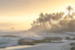 Image of the sunset at Midigama Beach, showcasing the serene beauty of the Sri Lankan coastline.